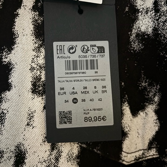 Dark brown/Black and White Tie-Dye Pants Massimo Dutti - Picture 2 of 4